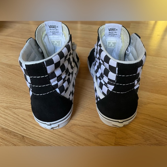 Vans Sk8Hi Black Checker Old Skool Hi Top Skate Shoe Mens 9 - Picture 3 of 8